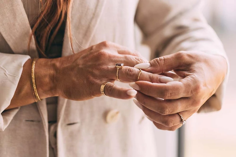 Stackable Chevron Ring in 10kt Yellow Gold