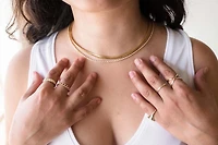 16″+2″ 4MM Open Herringbone Chain in 10kt Yellow Gold