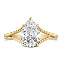 Solitaire Engagement Ring with Carat Lab Created Diamond in 14kt Yellow Gold