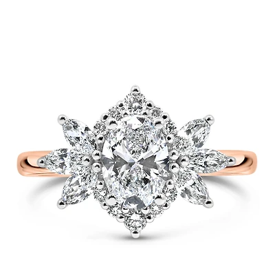 Engagement Ring with 1.63 Carat TW of Lab Created Diamonds in 14kt Rose Gold