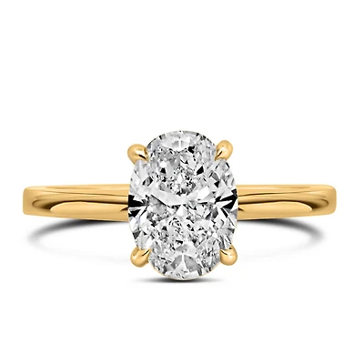 Oval Engagement Ring with Carat TW of Lab Created Diamonds in 14kt Yellow Gold