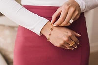 6″+1.5″ 1960s Barbie Retro Gem Bracelet with Rhodolite Garnet, Quartz, Citrine, Garnet, Amethyst and Pink Topaz in Gold Vermeil Plated Sterling Silver