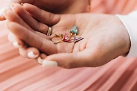 1990s Barbie Totally Triangle Hoops with Enamel in Gold Vermeil Plated Sterling Silver