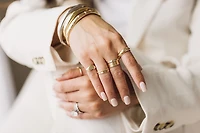 1970s Barbie Starlight Dome Ring with .05 Carat TW of Diamonds in 10kt Yellow Gold