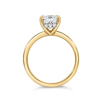 Cushion Cut Engagement Ring with Carat TW of Lab Created Diamonds in 14kt Yellow Gold