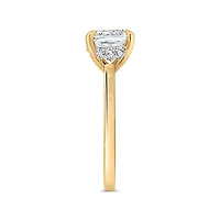 Cushion Cut Engagement Ring with Carat TW of Lab Created Diamonds in 14kt Yellow Gold