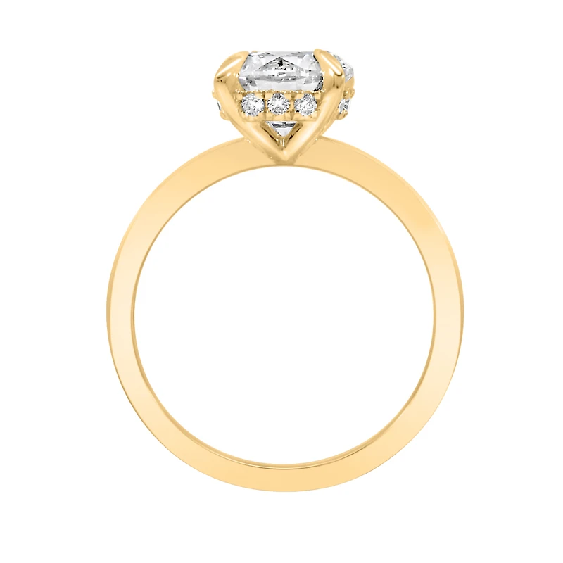 Round Engagement Ring with Carat TW of Lab Created Diamonds in 14kt Yellow Gold