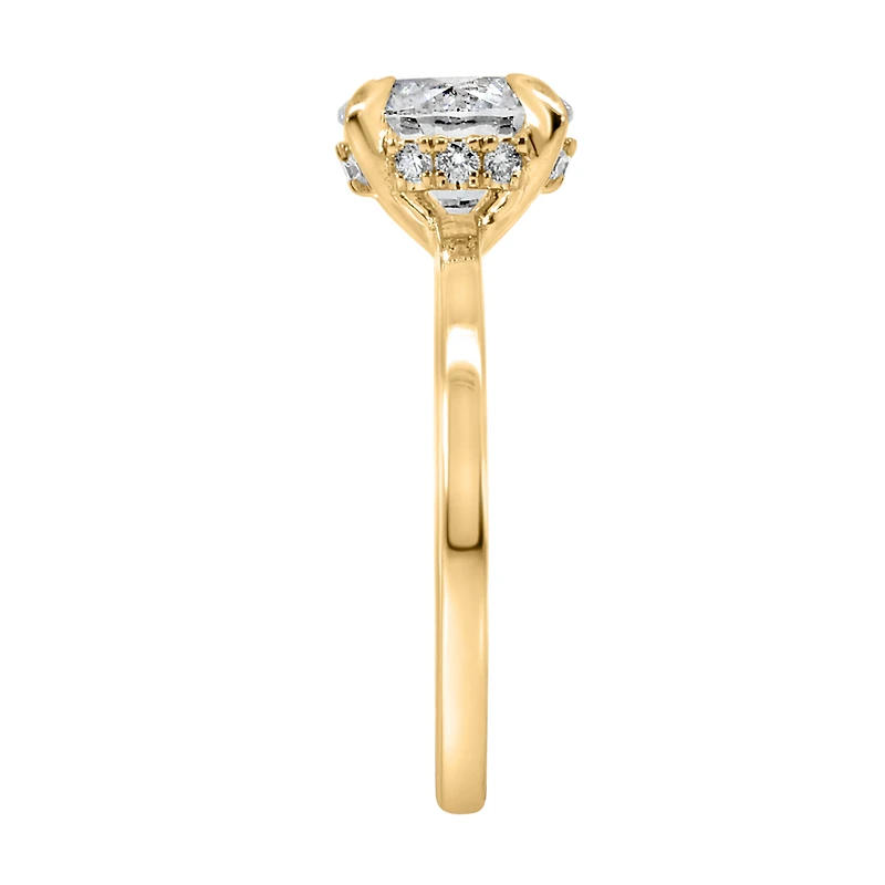 Round Engagement Ring with Carat TW of Lab Created Diamonds in 14kt Yellow Gold