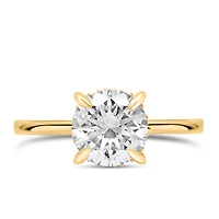 Round Engagement Ring with Carat TW of Lab Created Diamonds in 14kt Yellow Gold
