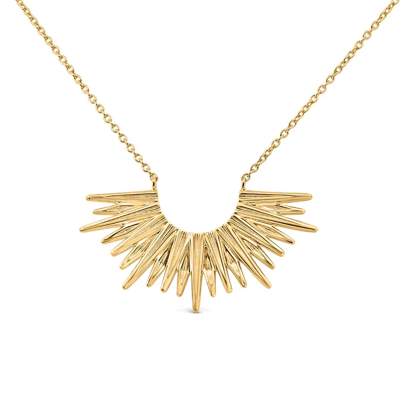 15.5″+2″ 1980s Barbie Sunburst Necklace in Gold Vermeil Plated Sterling Silver