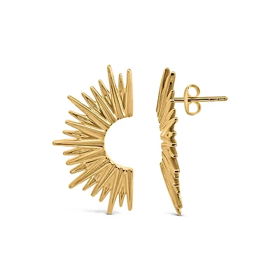 1980s Barbie Sunburst Earrings in Gold Vermeil Plated Sterling Silver
