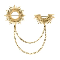 1980s Barbie Sunburst Multi Chain Brooch in Gold Vermeil Plated Sterling Silver