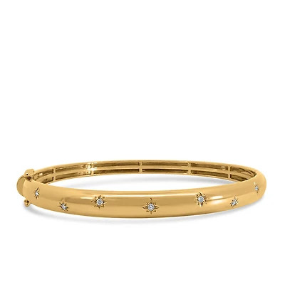7″ 1970s Barbie Starlight Bangle with .15 Carat TW of Diamonds in 10kt Yellow Gold