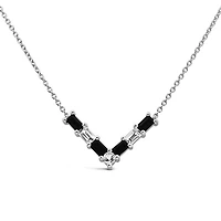 1950s Original Barbie Icon Necklace with Black Onyx and White Topaz in Sterling Silver