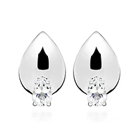 Earrings with Pear Shape White Topaz in Sterling Silver