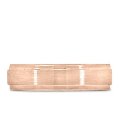 6MM Comfort Fit Wedding Band Rose Gold Plated Tungsten