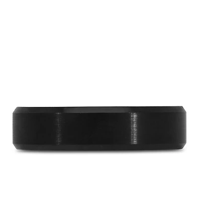 6MM Black Comfort Fit Wedding Band in Tungsten