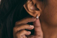 15MM Hoop Earrings with Cubic Zirconia in Sterling Silver