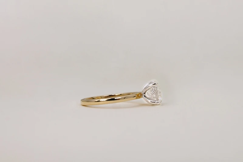 Round Brilliant Engagement Ring with Carat TW of Lab Created Diamonds in 14kt Yellow Gold