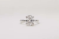 Oval Engagement Ring with Carat TW of Lab Created Diamonds in 14kt White Gold