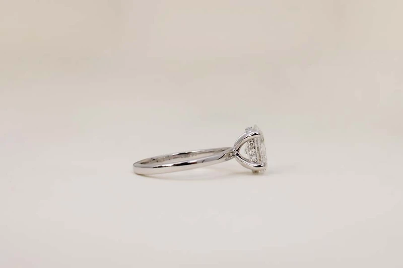 Oval Engagement Ring with Carat TW of Lab Created Diamonds in 14kt White Gold