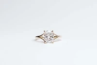 Elongated Cushion Cut Engagement Ring with 2.50 Carat TW Lab Created Diamond in 14kt Yellow Gold