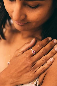 5X3MM Elara Ring and .20 Carat TW of Diamonds and Ruby in 10kt Yellow Gold