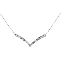 Chevron Necklace with .50 Carat TW of Diamonds in 10kt White Gold