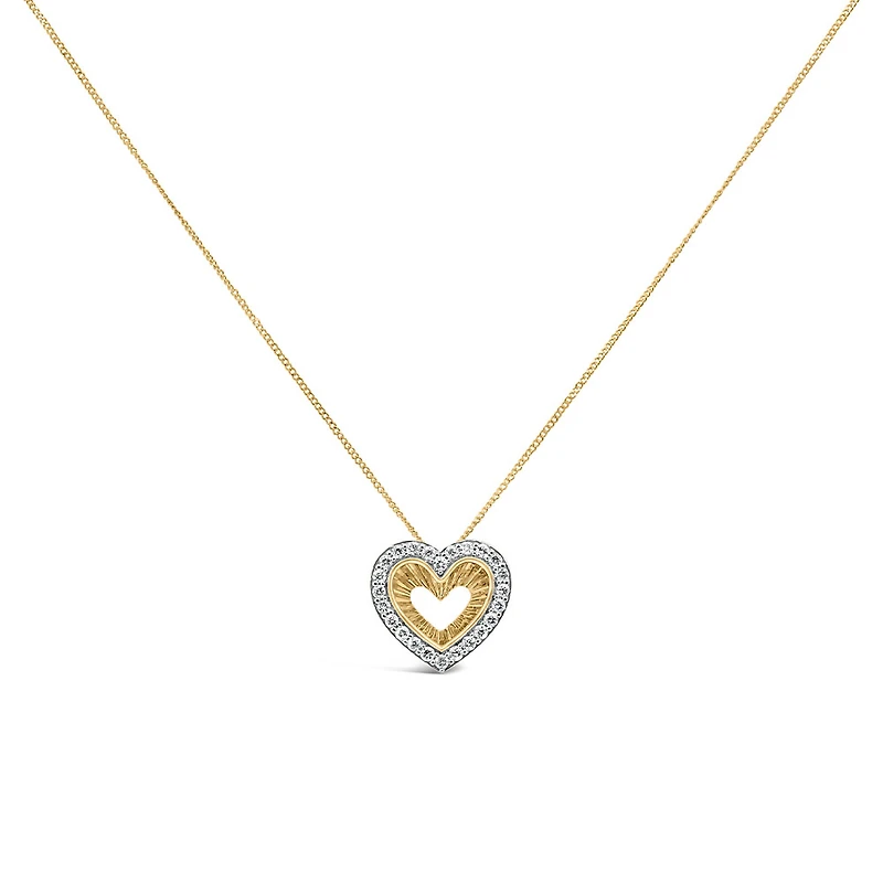 Heart Pendant with .25 Carat TW of Diamonds in 10kt Yellow Gold with Chain