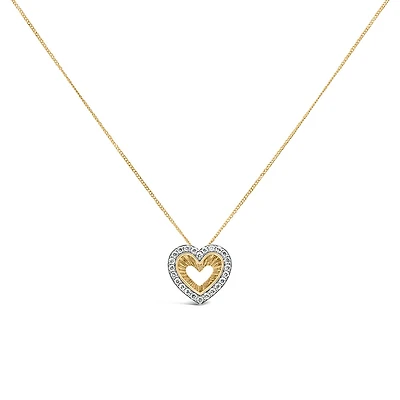 Heart Pendant with .25 Carat TW of Diamonds in 10kt Yellow Gold with Chain