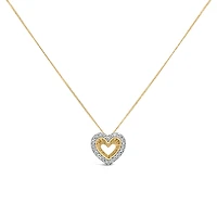 Heart Pendant with .25 Carat TW of Diamonds in 10kt Yellow Gold with Chain