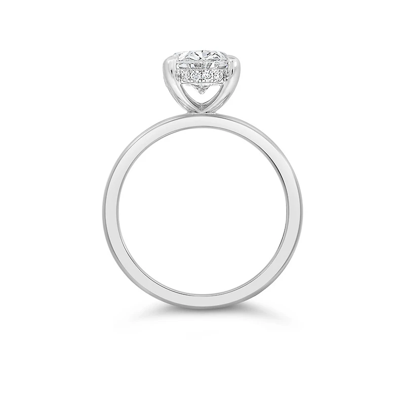 Oval Engagement Ring with Carat TW of Lab Created Diamonds in 14kt White Gold