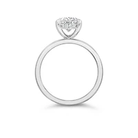 Oval Engagement Ring with Carat TW of Lab Created Diamonds in 14kt White Gold
