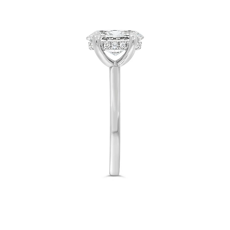 Oval Engagement Ring with Carat TW of Lab Created Diamonds in 14kt White Gold