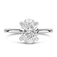 Oval Engagement Ring with Carat TW of Lab Created Diamonds in 14kt White Gold