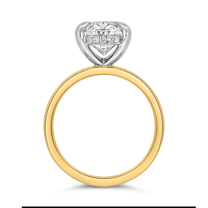 Oval Solitaire Engagement Ring with 4.10 Carat TW of Lab Created Diamonds in 14kt Yellow Gold