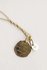 Cecilia Kissel x Paris 16+1″ “I am More than Enough” pendant in Vermeil Gold Plated Sterling Silver with Chain
