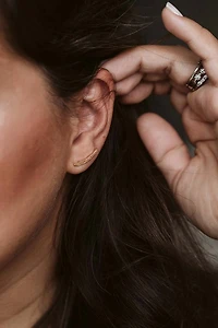 Cecilia Kissel x Paris Textured Climber Earrings in Vermeil Gold Plated Sterling Silver