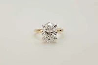Oval Solitaire Engagement Ring with 4.10 Carat TW of Lab Created Diamonds in 14kt Yellow Gold