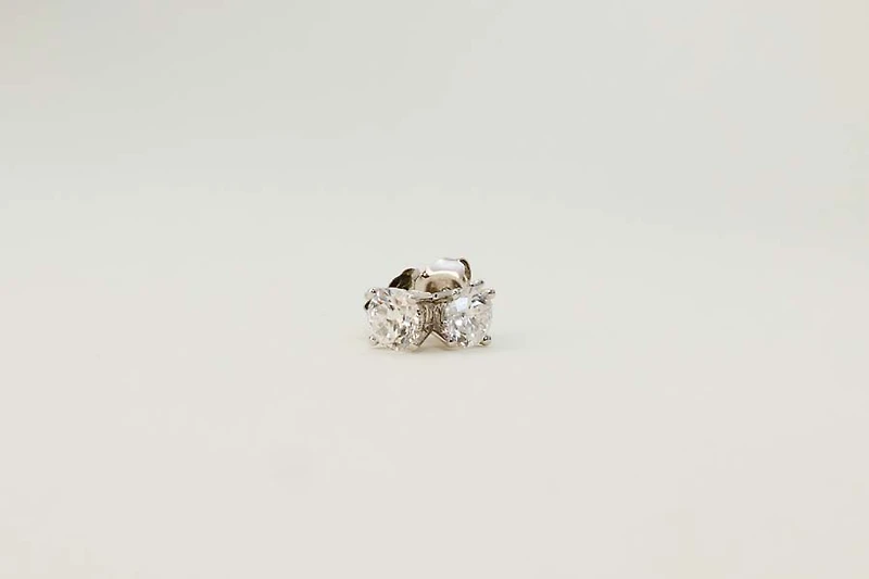 Classic Solitaire Stud Earrings with .80 Carat TW of Lab Created Diamonds in 10kt White Gold