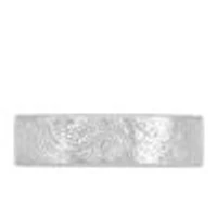 6MM Scratch Finish Comfort Fit Wedding Band White Gold