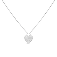 17.5″ Textured Heart Necklace in Sterling Silver