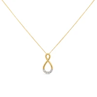 Infinity Pendant with .09 Carat TW of Diamonds in 10kt Yellow Gold with Chain