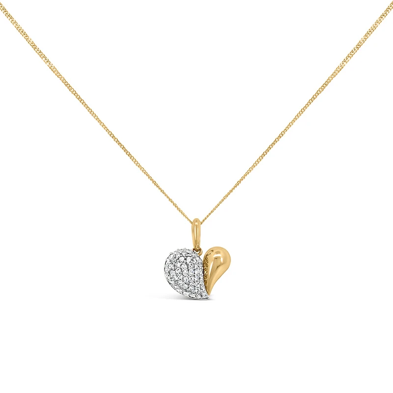 Heart Pendant with .23 Carat TW of Diamonds in 10kt Yellow Gold with Chain