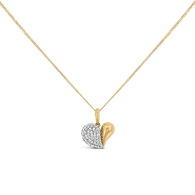 Heart Pendant with .23 Carat TW of Diamonds in 10kt Yellow Gold with Chain