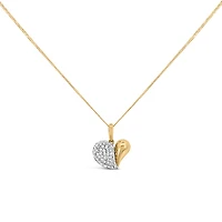 Heart Pendant with .23 Carat TW of Diamonds in 10kt Yellow Gold with Chain