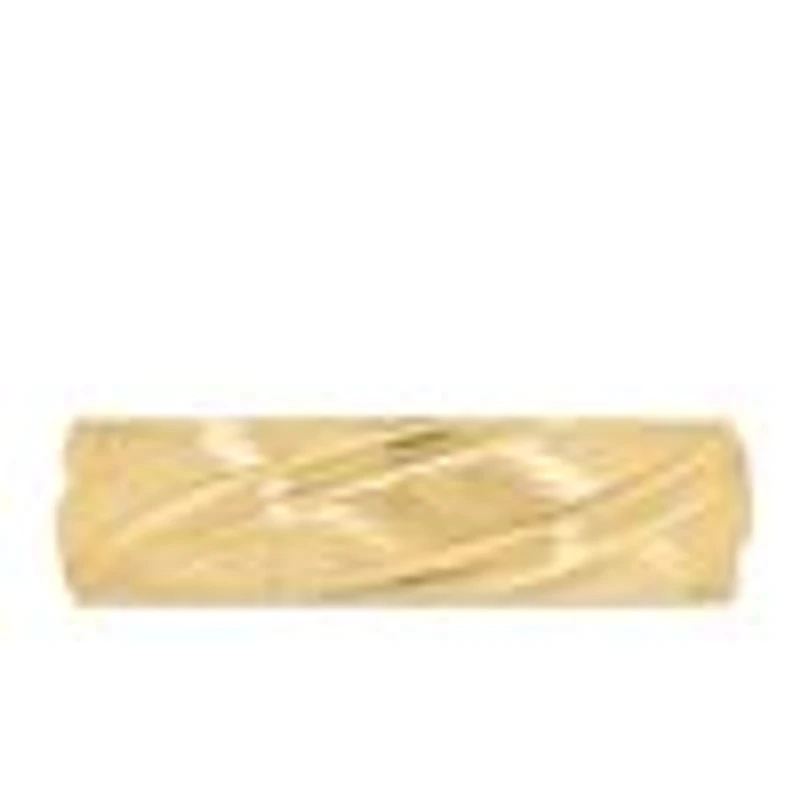 6MM Spiral Comfort Fit Wedding Band Yellow Gold