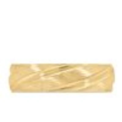 6MM Spiral Comfort Fit Wedding Band Yellow Gold