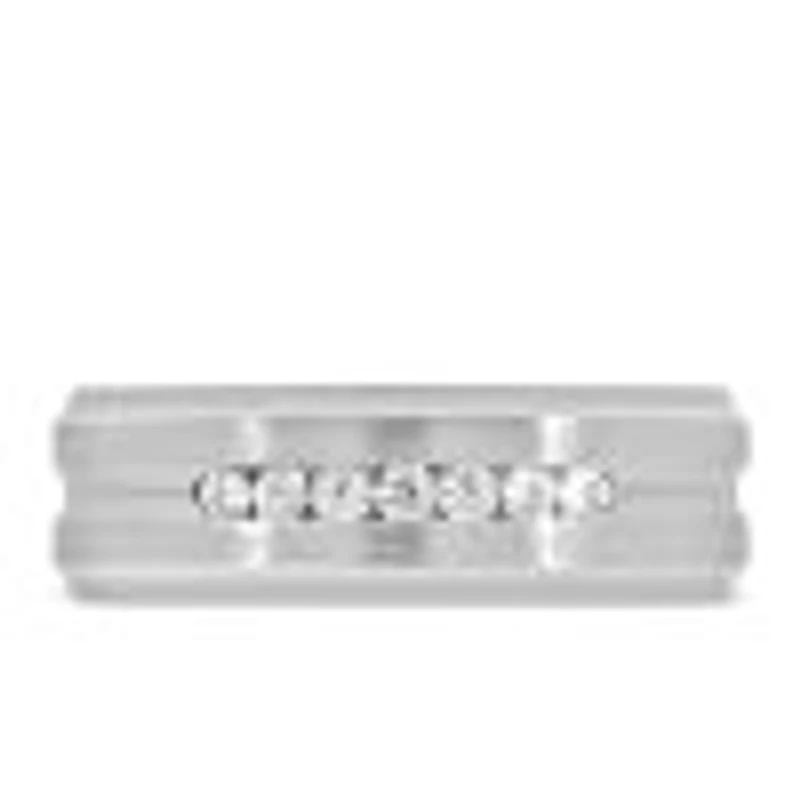 7MM Comfort Fit Wedding Band with .25 Carat TW of Diamonds White Gold