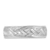 6MM Braided Comfort Fit Wedding Band White Gold